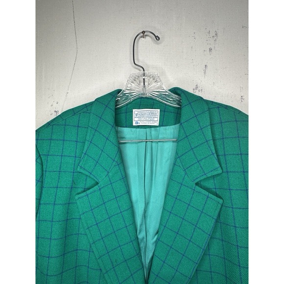 Vintage Pendleton Green Wool Blazer Jacket w/ Matching Skirt | Tagged Size: 22W - Picture 7 of 16